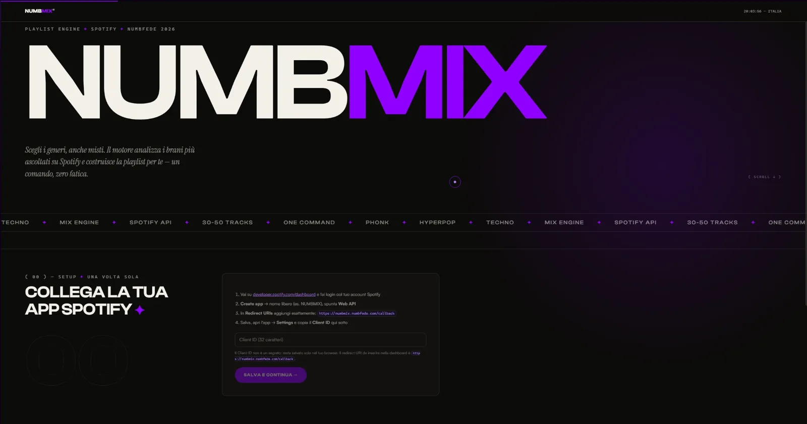 NumbMix — Playlist engine per Spotify